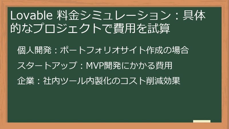 Lovable 料金シミュレーション:具体的なプロジェクトで費用を試算