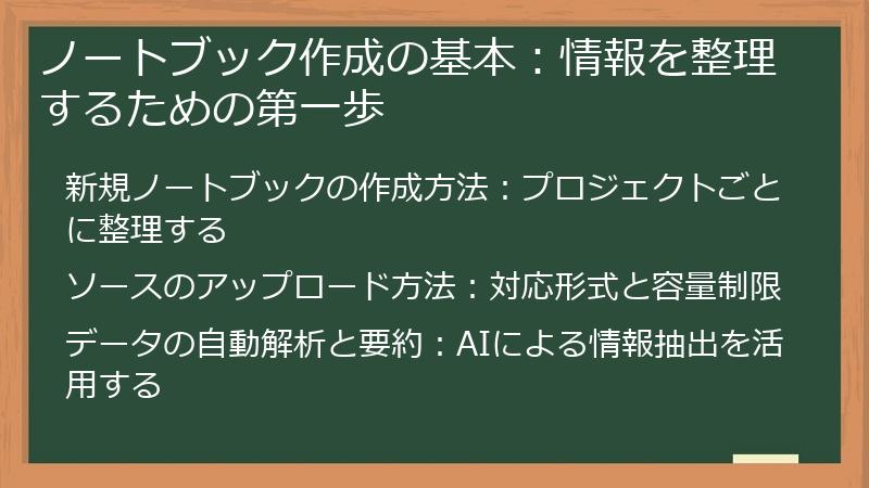 ノートブック作成の基本：情報を整理するための第一歩