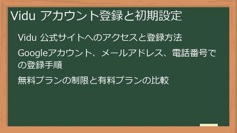 Vidu アカウント登録と初期設定