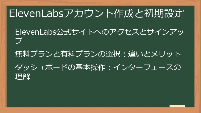 ElevenLabsアカウント作成と初期設定