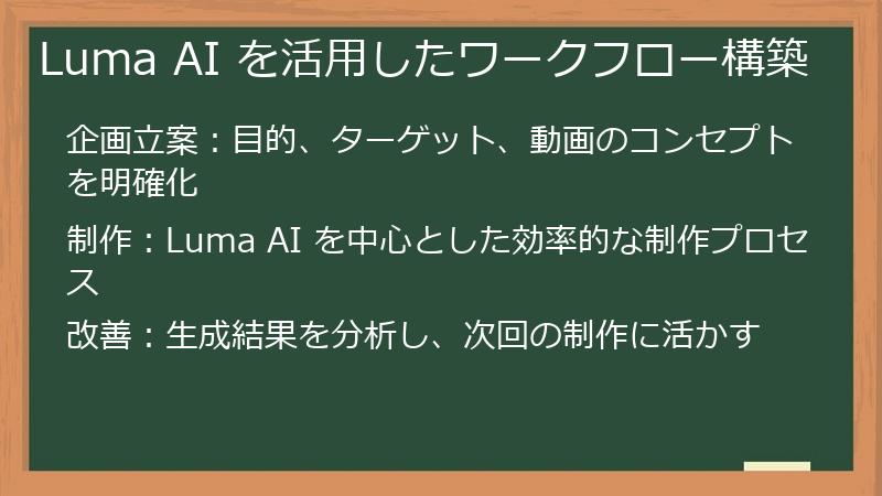 Luma AI を活用したワークフロー構築