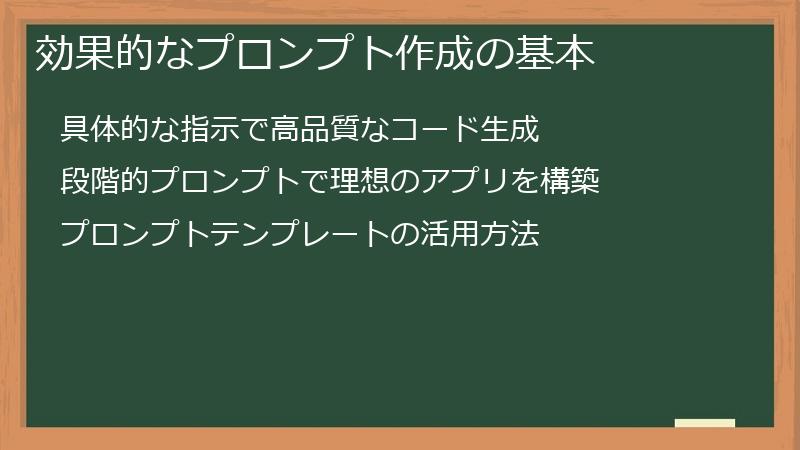 効果的なプロンプト作成の基本
