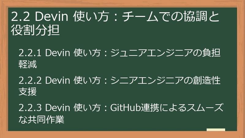 2.2 Devin 使い方：チームでの協調と役割分担