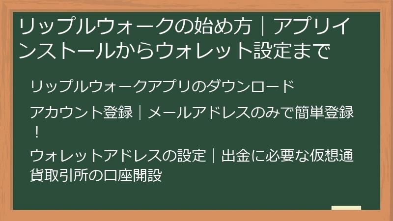 リップルウォークの始め方｜アプリインストールからウォレット設定まで