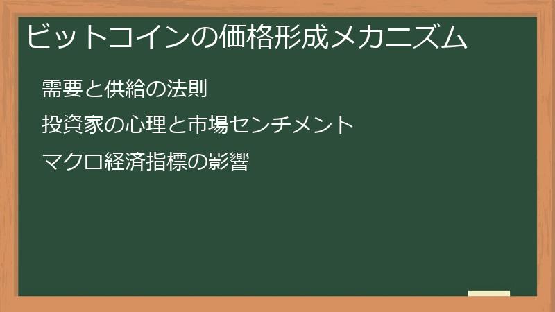 ビットコインの価格形成メカニズム