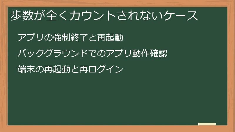 歩数が全くカウントされないケース