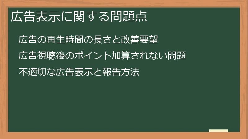 広告表示に関する問題点