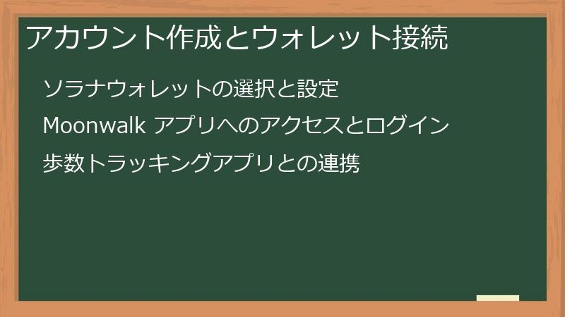 アカウント作成とウォレット接続