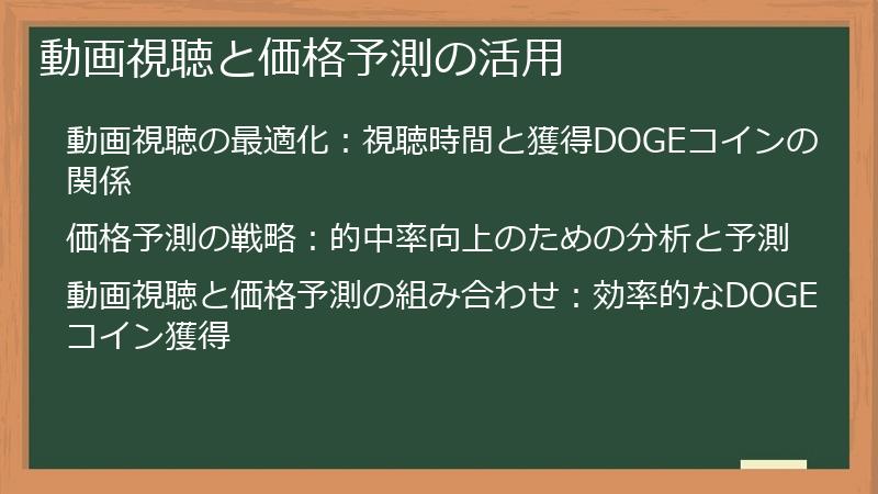 動画視聴と価格予測の活用