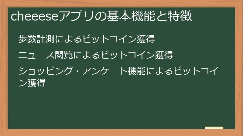 cheeeseアプリの基本機能と特徴