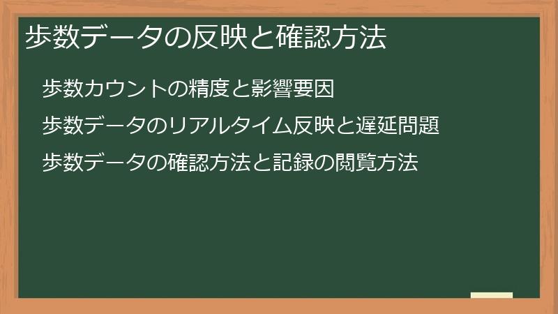 歩数データの反映と確認方法