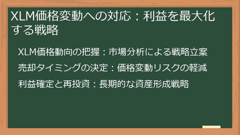 XLM価格変動への対応：利益を最大化する戦略