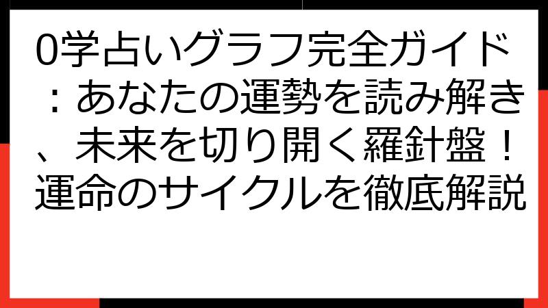 0学占いグラフ完全ガイド：あなたの運勢を読み解き、未来を切り開く羅針盤！運命のサイクルを徹底解説