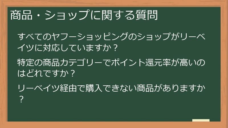 商品・ショップに関する質問