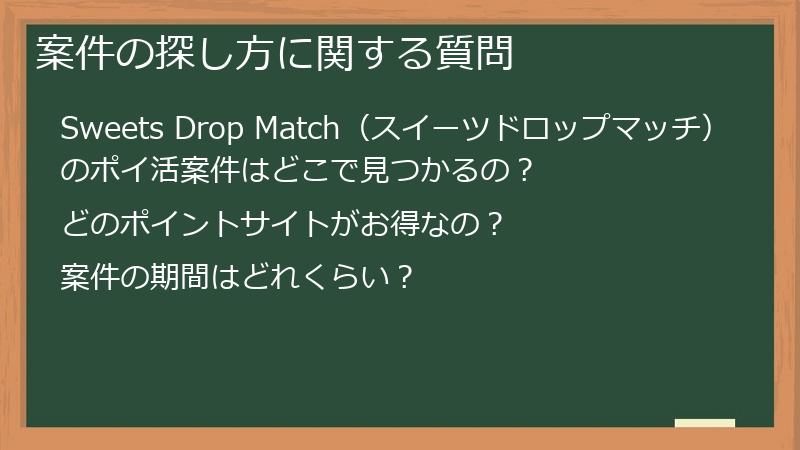 案件の探し方に関する質問
