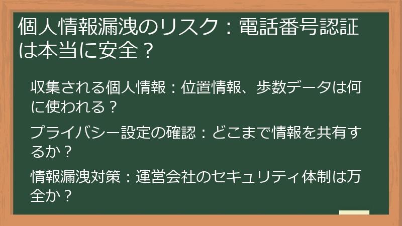 個人情報漏洩のリスク：電話番号認証は本当に安全？