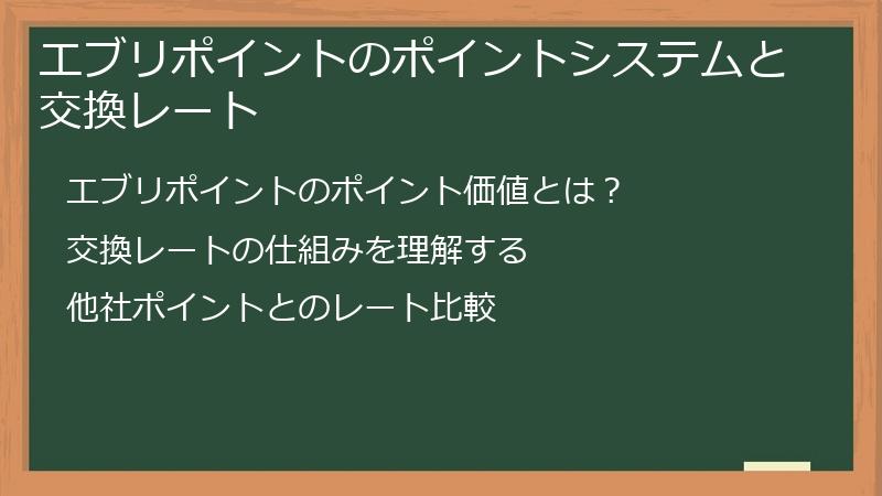 エブリポイントのポイントシステムと交換レート