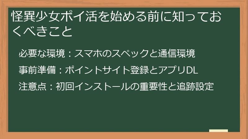 怪異少女ポイ活を始める前に知っておくべきこと
