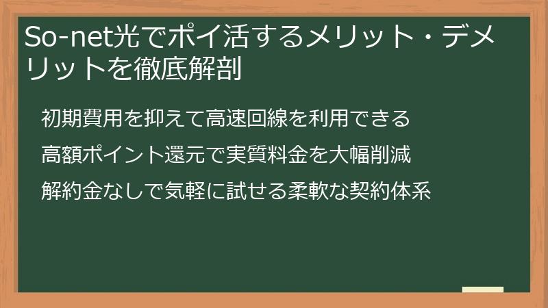 So-net光でポイ活するメリット・デメリットを徹底解剖