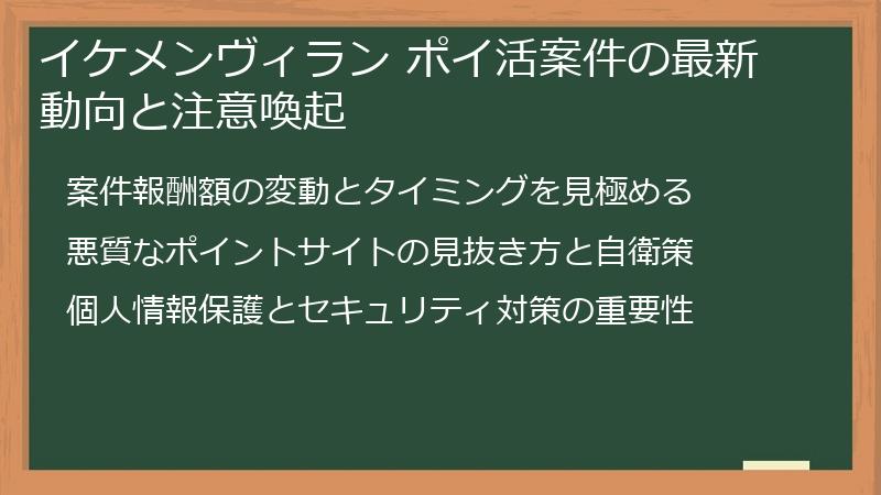 イケメンヴィラン ポイ活案件の最新動向と注意喚起