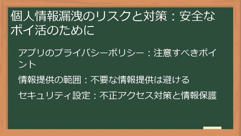 個人情報漏洩のリスクと対策：安全なポイ活のために