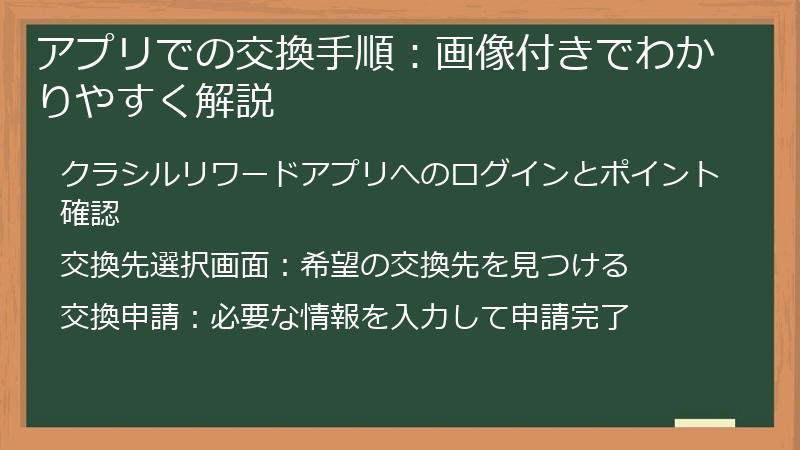 アプリでの交換手順：画像付きでわかりやすく解説