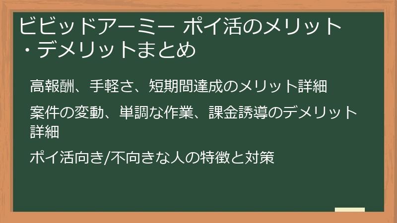 ビビッドアーミー ポイ活のメリット・デメリットまとめ