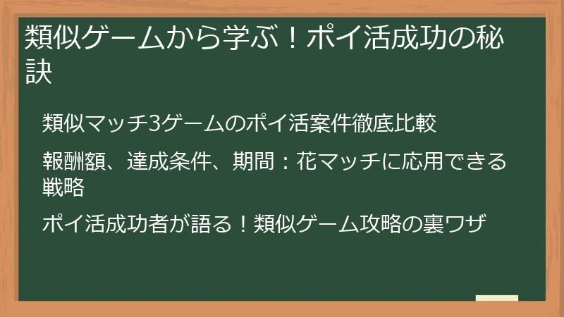 類似ゲームから学ぶ！ポイ活成功の秘訣