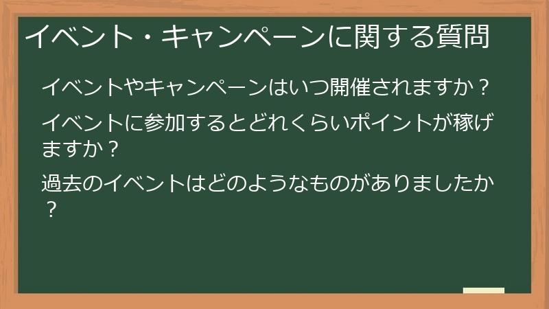 イベント・キャンペーンに関する質問