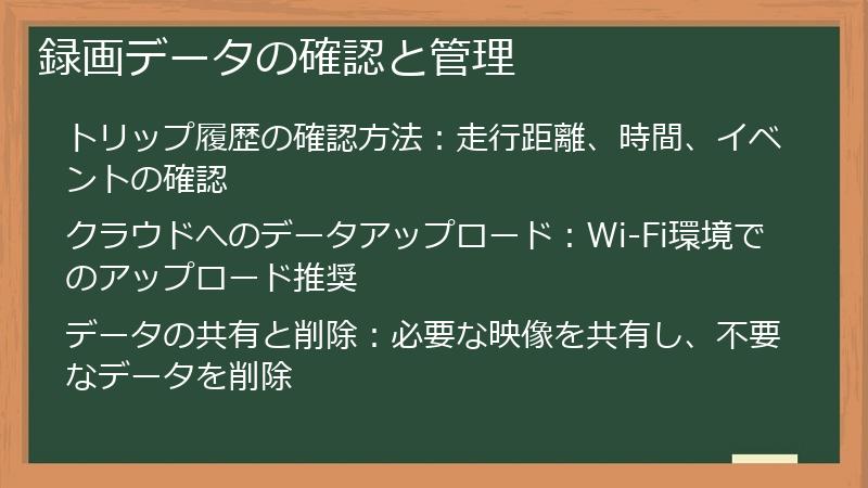 録画データの確認と管理