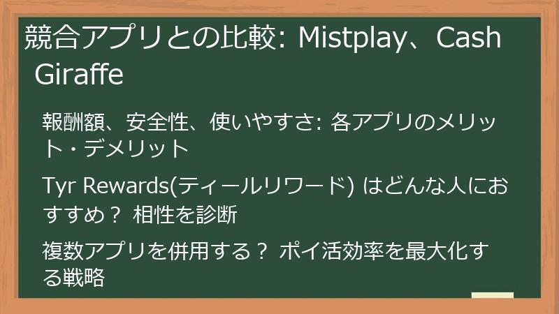 競合アプリとの比較: Mistplay、Cash Giraffe