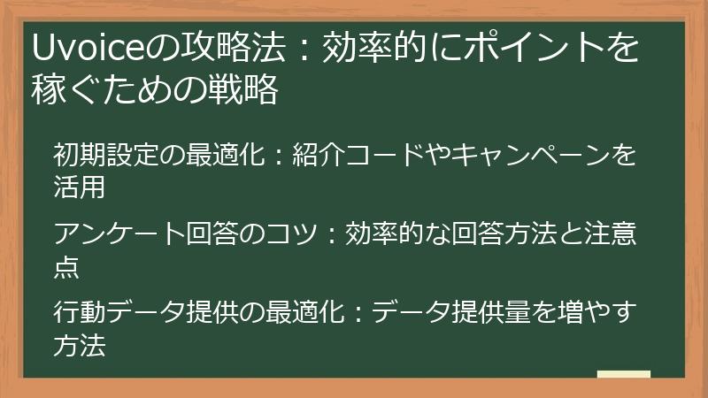 Uvoiceの攻略法：効率的にポイントを稼ぐための戦略