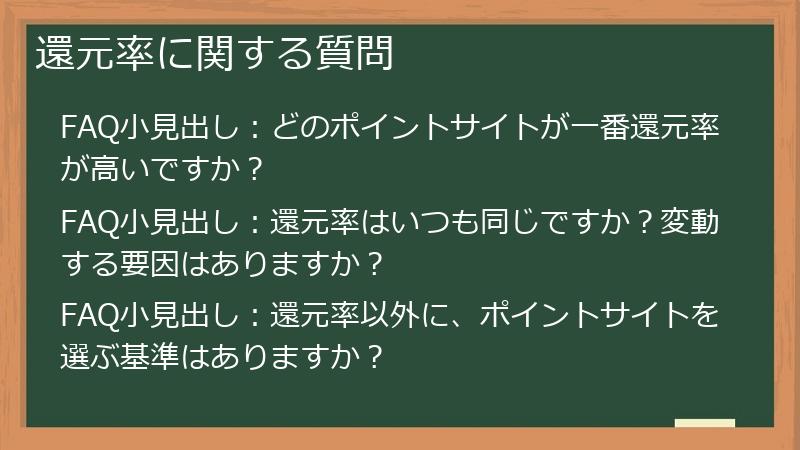還元率に関する質問