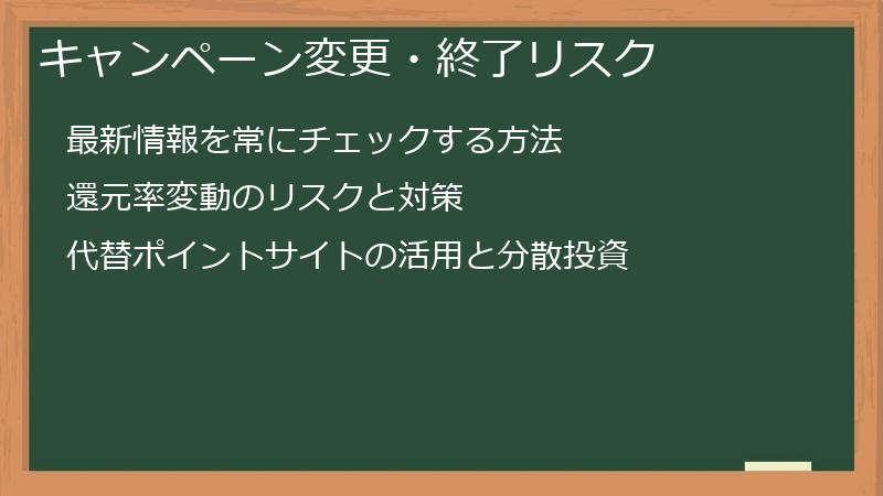 キャンペーン変更・終了リスク