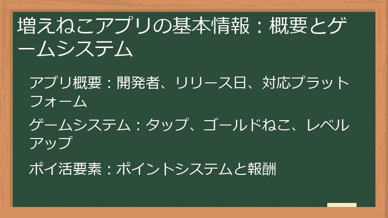 増えねこアプリの基本情報：概要とゲームシステム