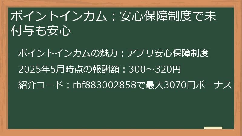 ポイントインカム：安心保障制度で未付与も安心