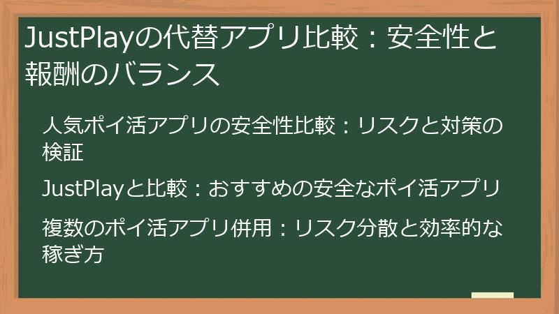 JustPlayの代替アプリ比較：安全性と報酬のバランス