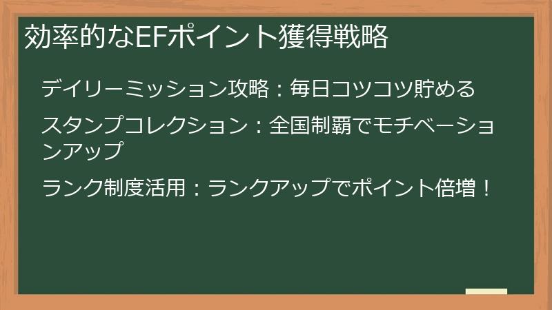 効率的なEFポイント獲得戦略