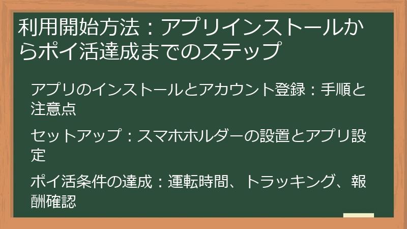 利用開始方法：アプリインストールからポイ活達成までのステップ