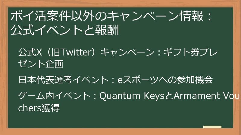 ポイ活案件以外のキャンペーン情報：公式イベントと報酬