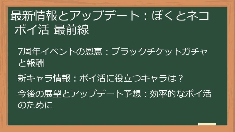 最新情報とアップデート：ぼくとネコ ポイ活 最前線