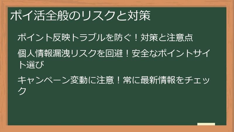 ポイ活全般のリスクと対策