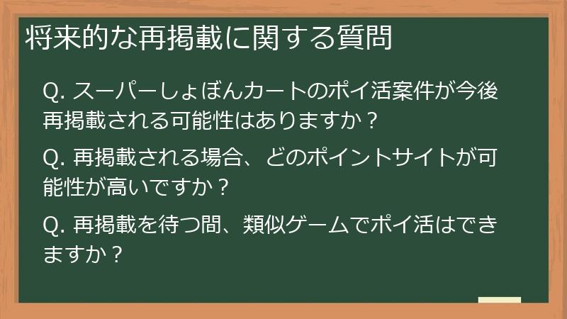 将来的な再掲載に関する質問