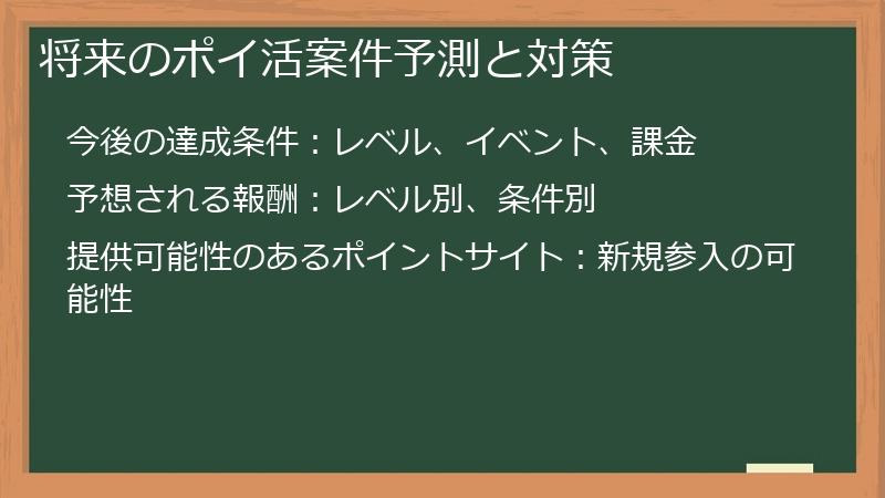 将来のポイ活案件予測と対策