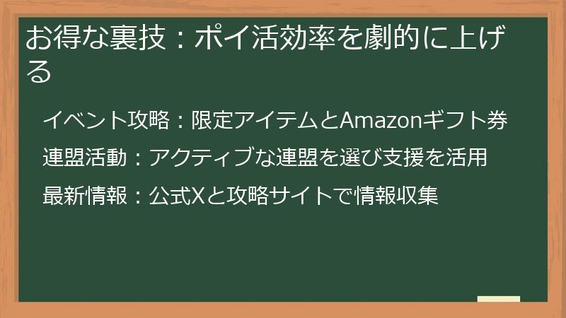 お得な裏技:ポイ活効率を劇的に上げる