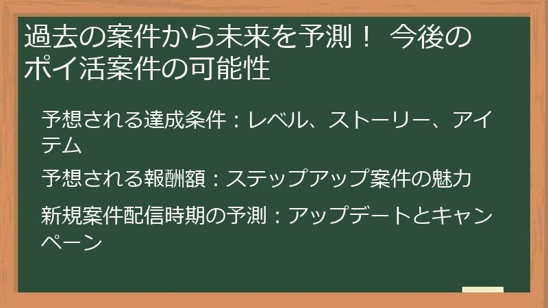 過去の案件から未来を予測! 今後のポイ活案件の可能性