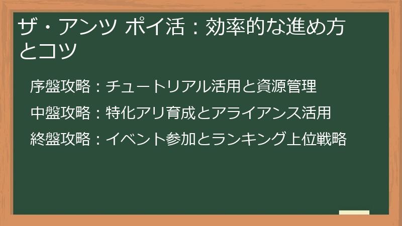 ザ・アンツ ポイ活：効率的な進め方とコツ