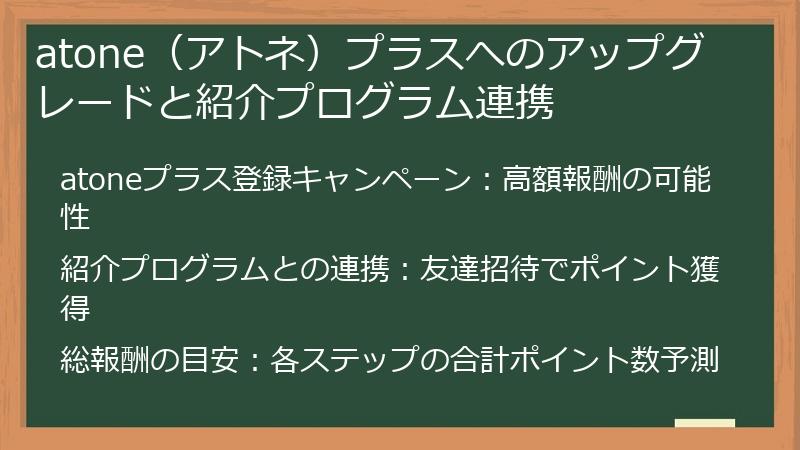 atone（アトネ）プラスへのアップグレードと紹介プログラム連携