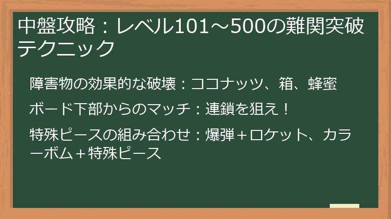 中盤攻略：レベル101～500の難関突破テクニック