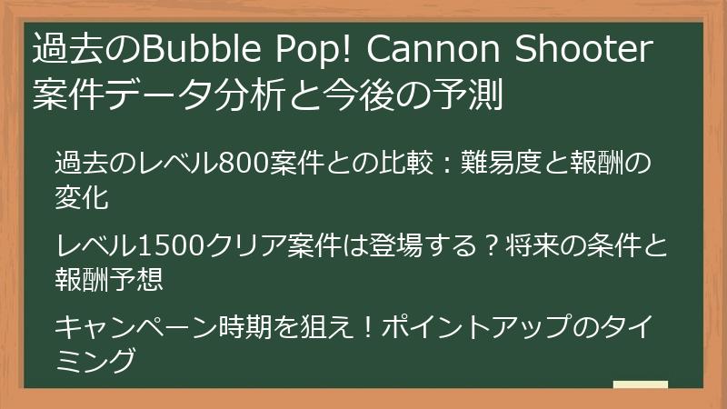 過去のBubble Pop! Cannon Shooter 案件データ分析と今後の予測